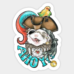 Ferret Pirate Ahoy -Sable Coat Sticker